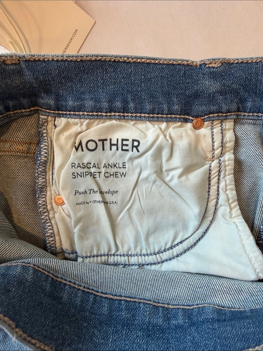MOTHER Light Blue Distressed Ankle Crop Jeans NWT rascal ankle plisez 30 - Picture 7 of 9